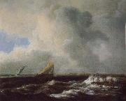 Vessels in a Choppy sea, Jacob van Ruisdael